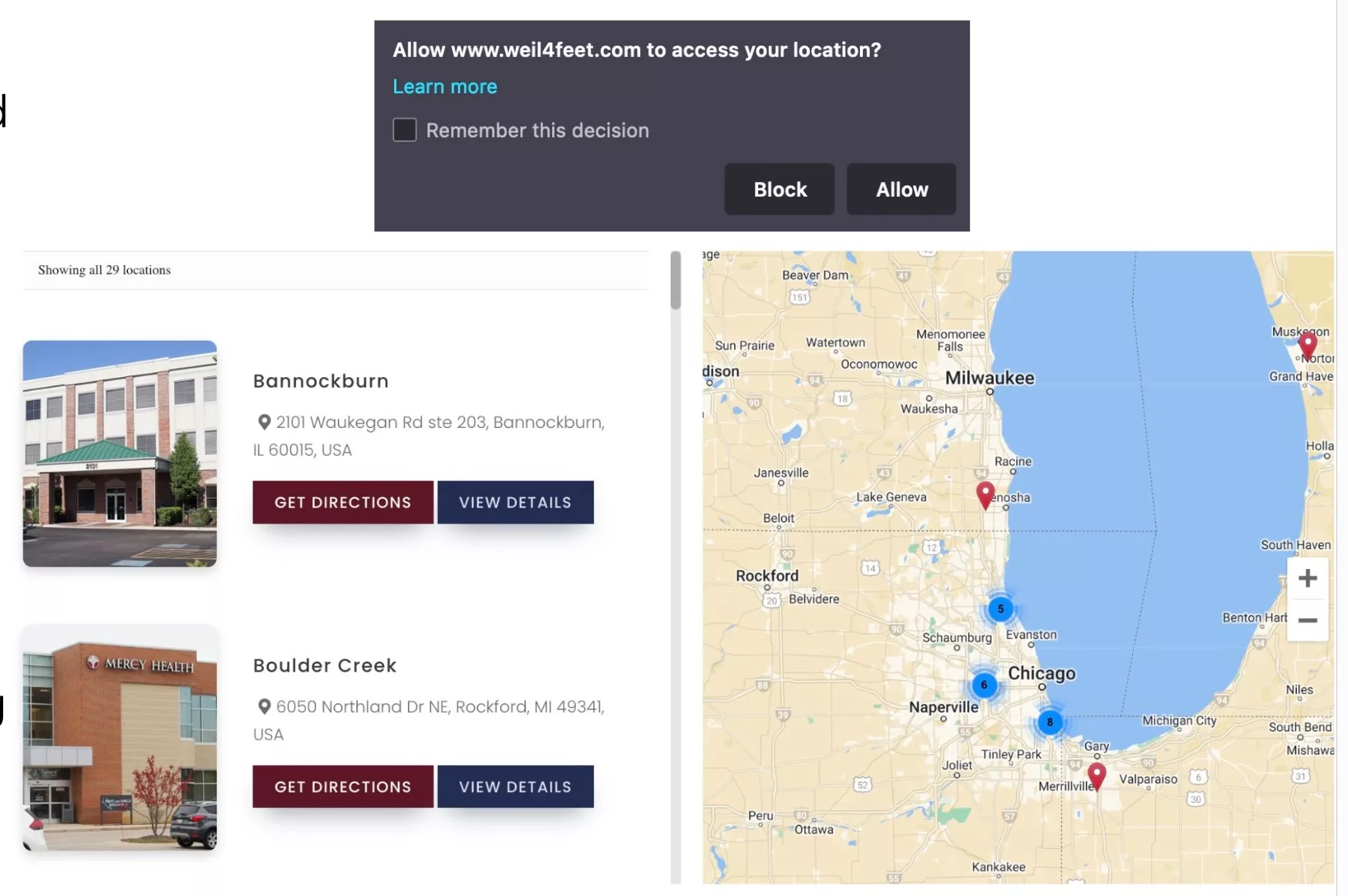 Location geolocation healthcare web development